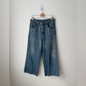 Thrills Wide Leg Cropped Jeans High Rise Denim Culottes Size 34